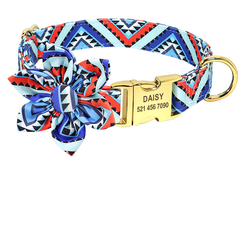 Products Fashion Printed Dog Tag  Collar Personalized Nylon Dog Collar